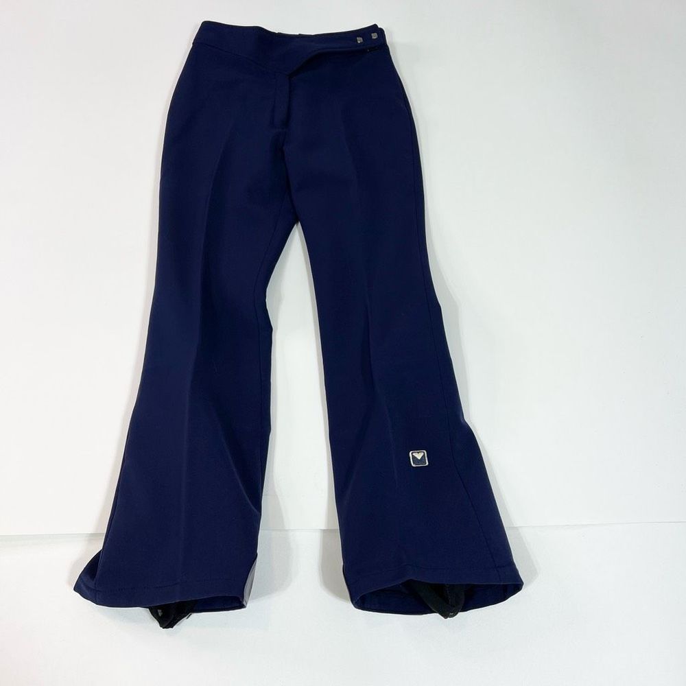 Obermeyer Snow Pants Womens 14 Wool Nylon Zipper Pockets Hook & Eye Ski Blue